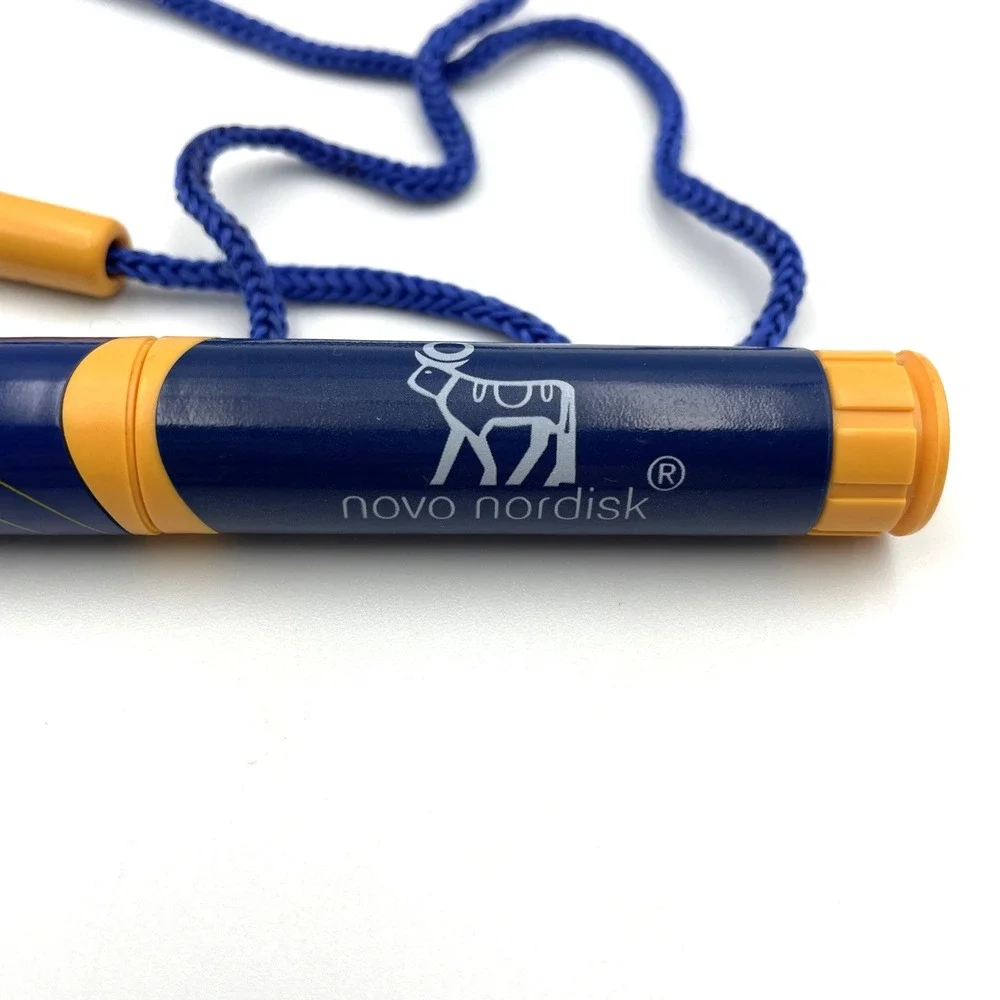 Novo Nordisk NovoPen Junior Drug Rep Pen Vintage Lanyard Blue Yellow 0006